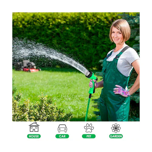 Manguera de lujo Magic Hose 15m con boquilla de presión y expansión 3X💧
