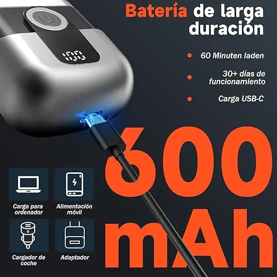 Afeitadora Portátil Premium con Pantalla LED + Cuchillas Flotantes de Precisión🔥