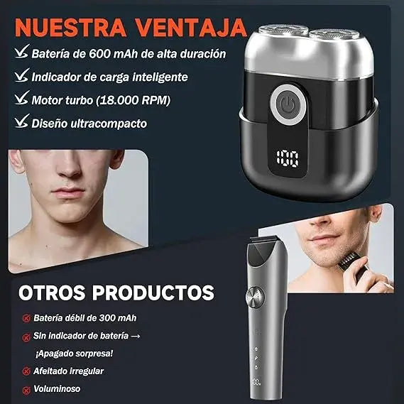 Afeitadora Portátil Premium con Pantalla LED + Cuchillas Flotantes de Precisión🔥