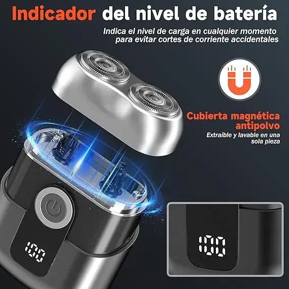 Afeitadora Portátil Premium con Pantalla LED + Cuchillas Flotantes de Precisión🔥