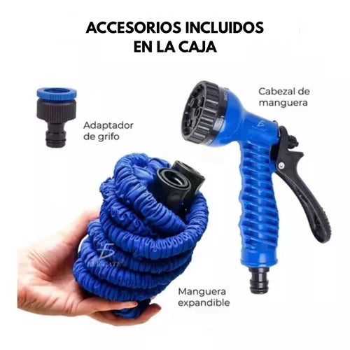 Manguera de lujo Magic Hose 15m con boquilla de presión y expansión 3X💧