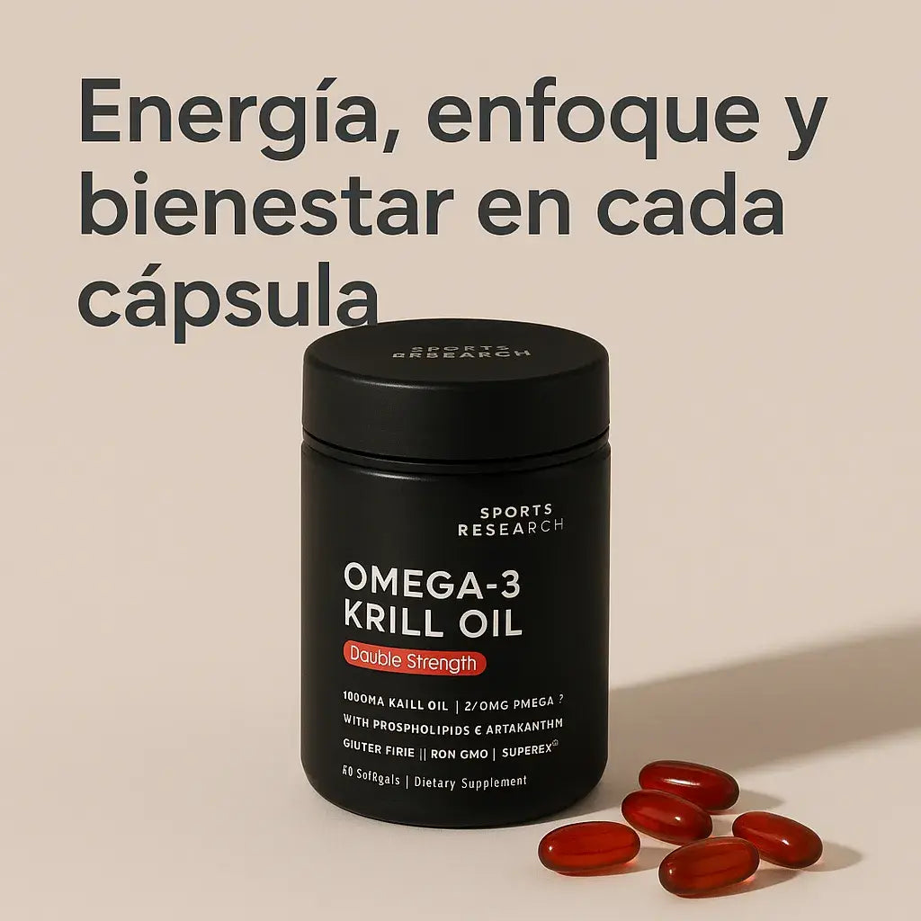 Omega-3 Krill Oil de Alta Pureza + Máxima absorción + Energía y bienestar total - 60 capsulas