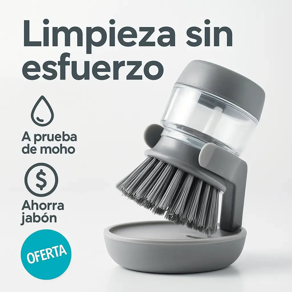 Cepillo 3 en 1 de cocina premium con dispensador + envío gratis