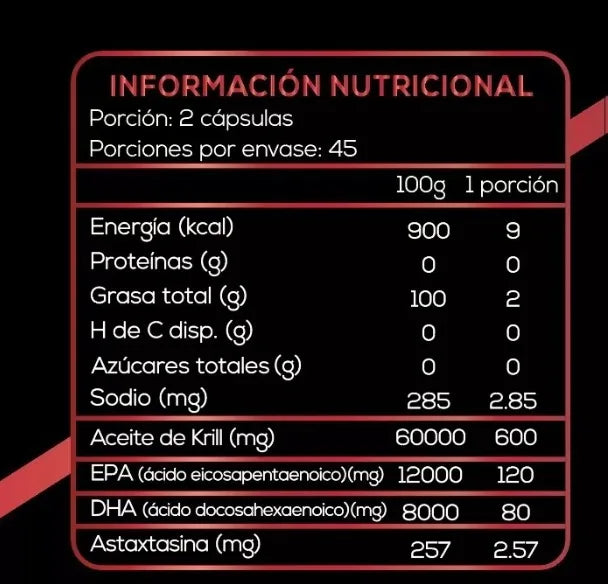 Omega-3 Krill Oil de Alta Pureza + Máxima absorción + Energía y bienestar total - 60 capsulas