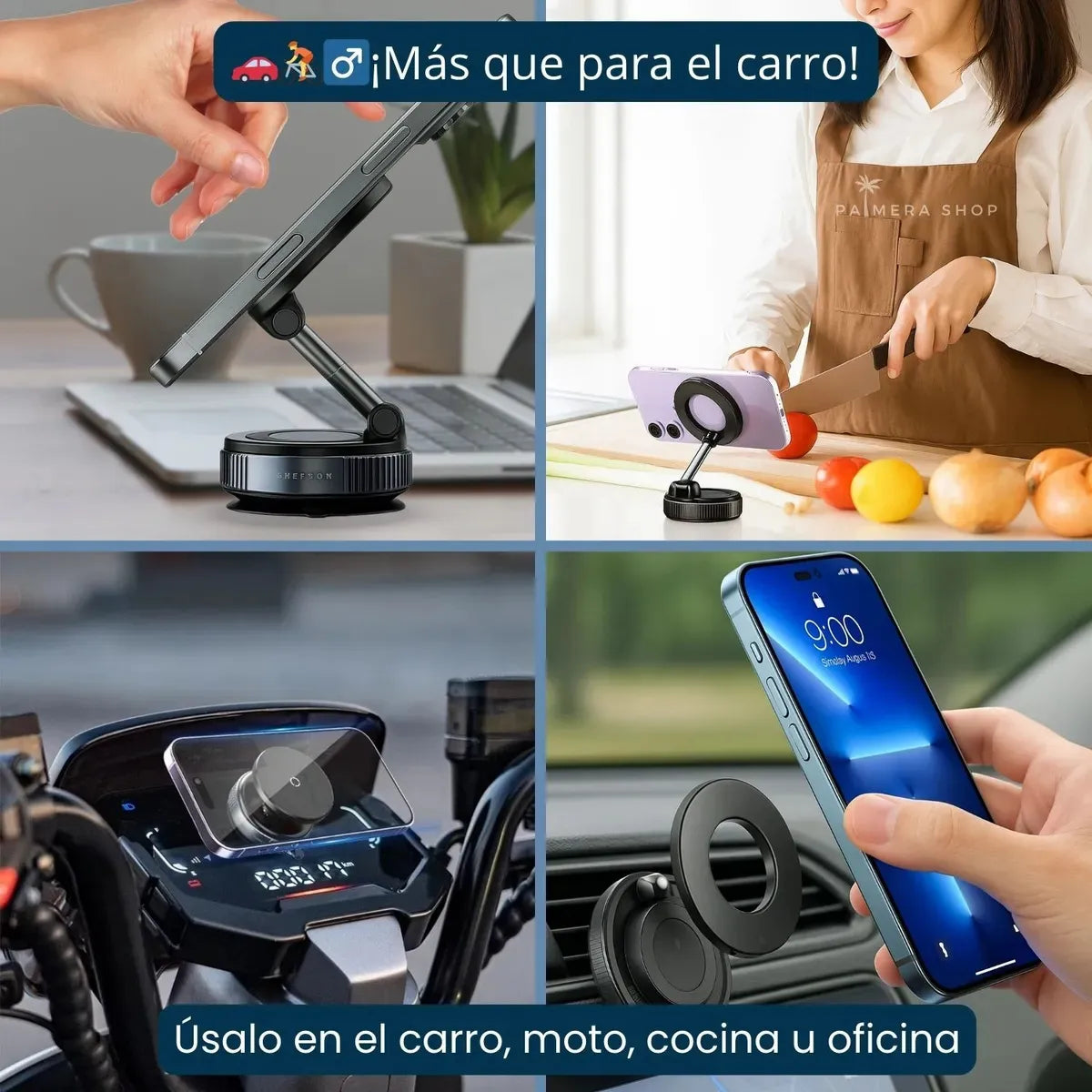 AEROLINK™ – Soporte Magnético 360° con máxima estabilidad.