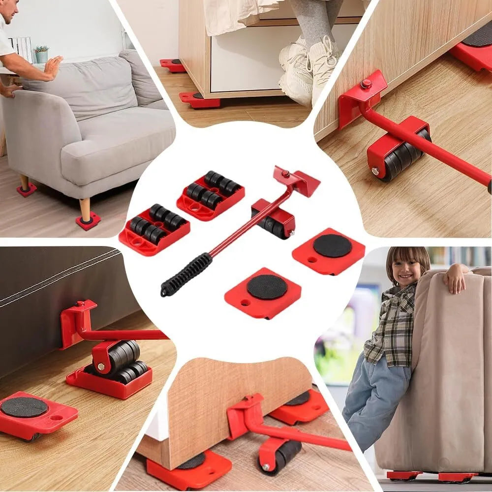 🏆 Set Elevador y Deslizante Multiusos Pro - 5 en 1 | Soporta 350 lbs