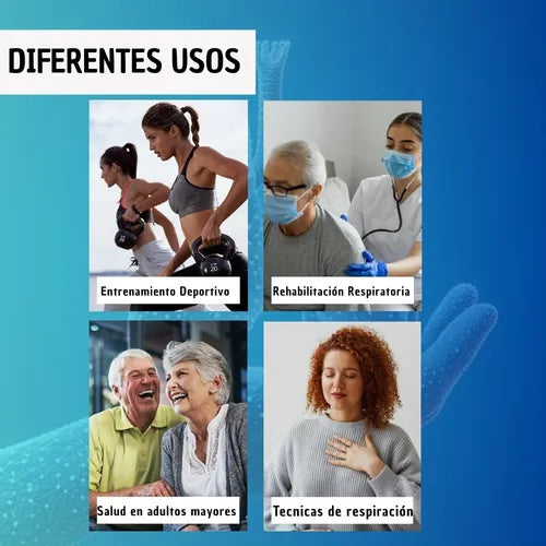 AirVita® Entrenador Respiratorio con Válvula Ajustable para Pulmones Más Fuertes incluye e-book virtual exclusivo