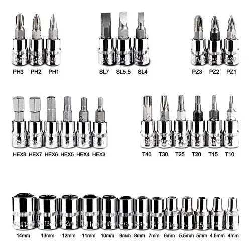 🚨 Lanzamiento Premium | Kit de Herramientas 46pcs Cromo Vanadio