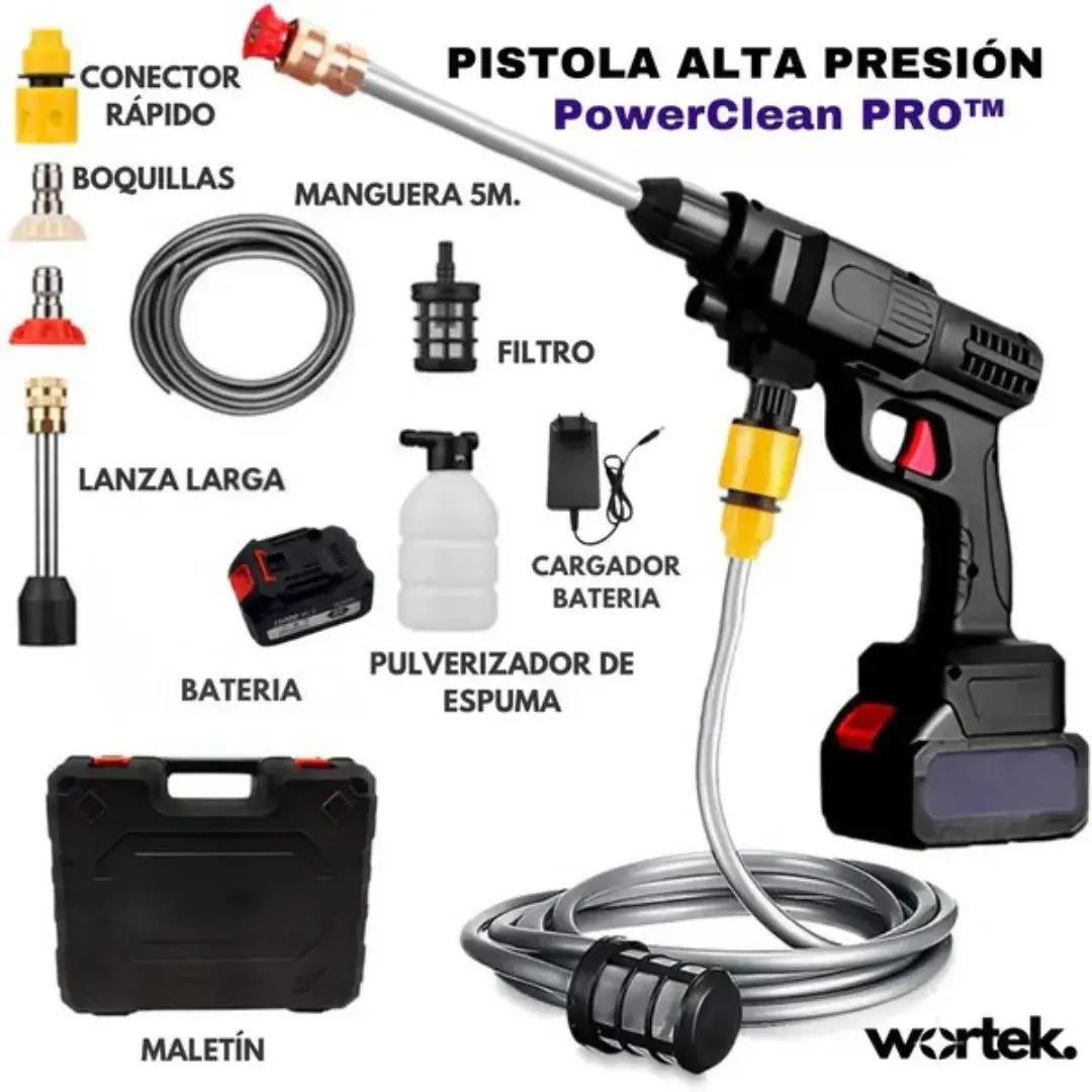 PowerClean™ Hidrolavadora Inalámbrica de Alta Presión + Kit Completo