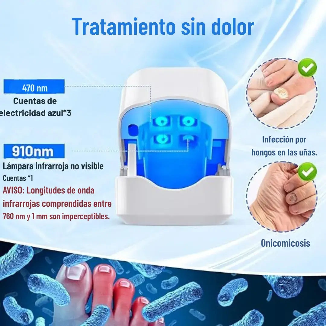 Removedor Profesional de Hongos dolccia® con Luz LED Terapéutica
