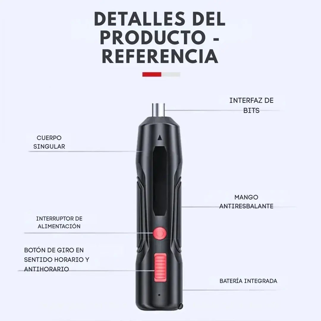 Destornillador Eléctrico Inalámbrico-Tecnología alemana +13 puntas intercambiables