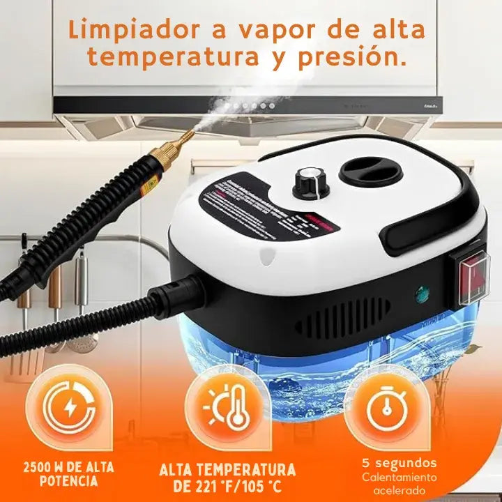 Limpiador a Vapor Profesional 2500W | Alta presión 3BAR + 4 boquillas