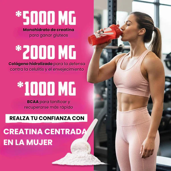 2X1 Creatina para Mujeres Old School Labs® Más Fuerza, Más Glúteo, Más Resultados
