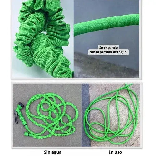 Manguera de lujo Magic Hose 15m con boquilla de presión y expansión 3X💧